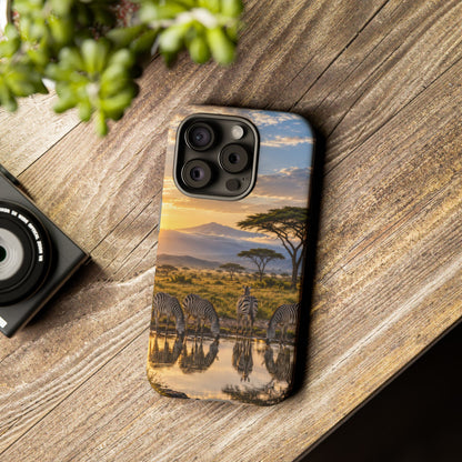 Zebra Water Mirror iPhone Tough Case | zebra safari