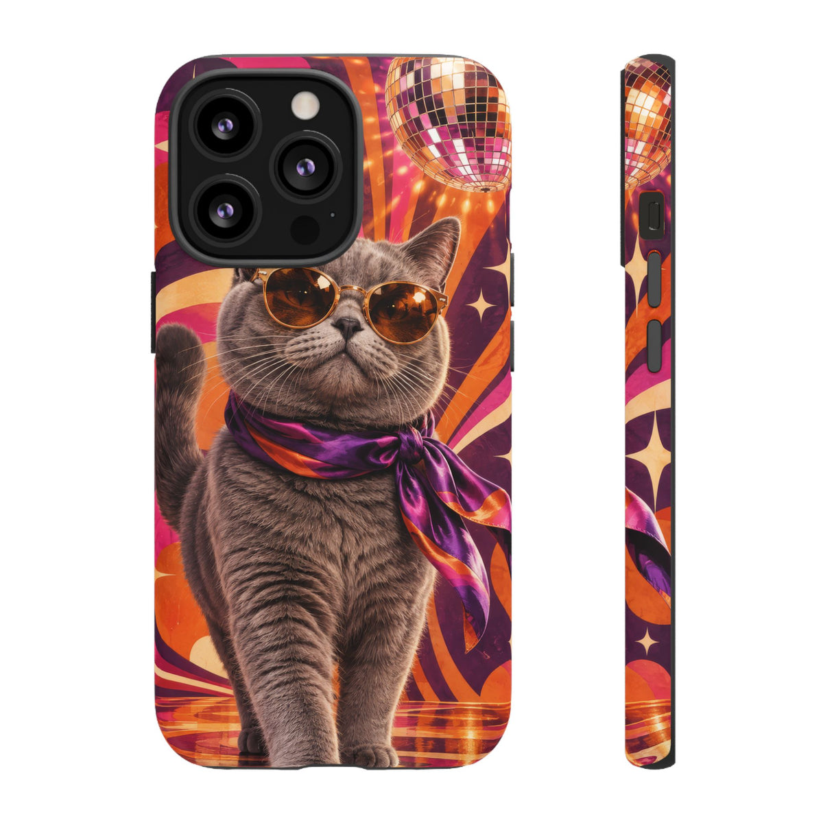 Disco Whiskers iPhone Tough Case | disco cat