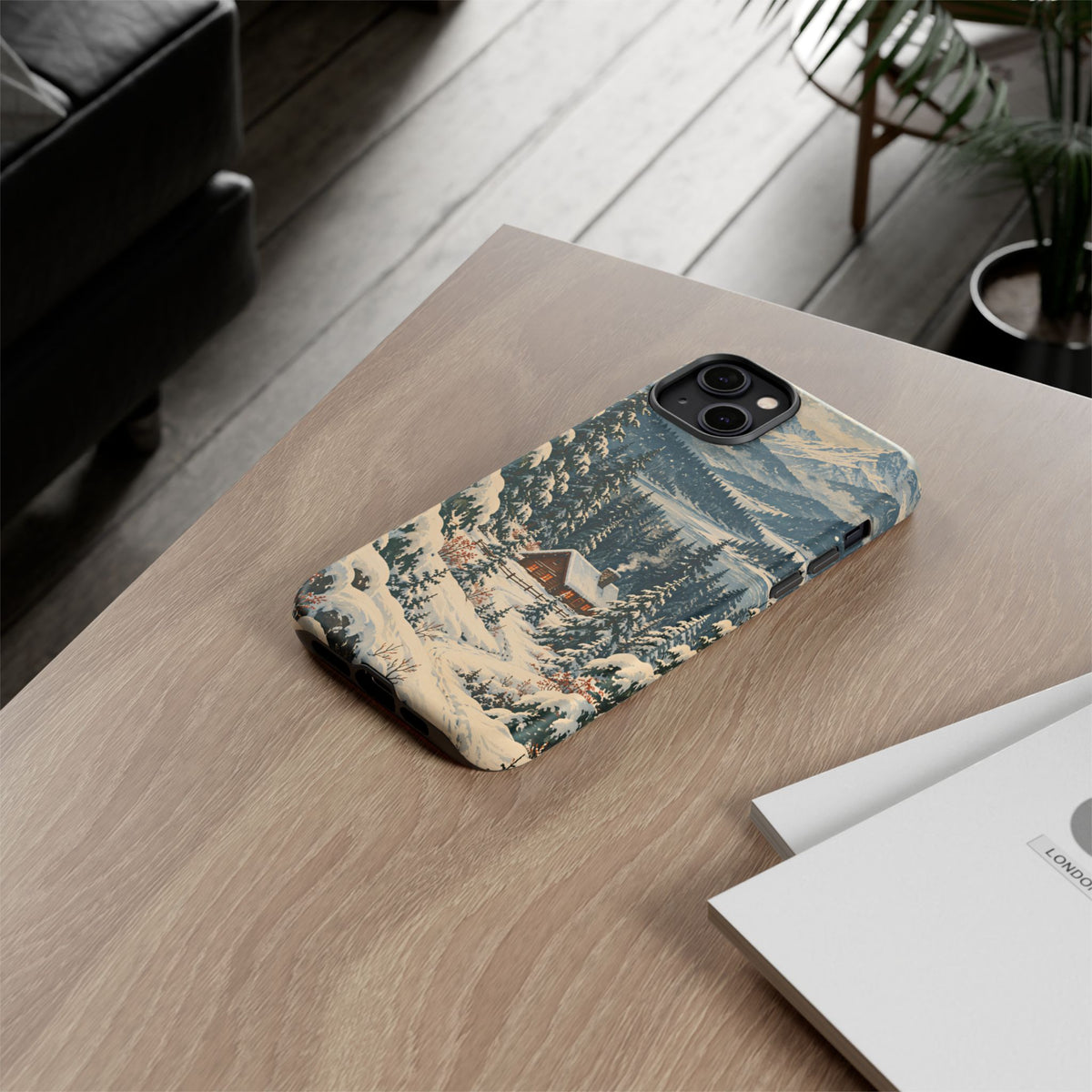 Vintage Winter Cabin Tough Phone Case