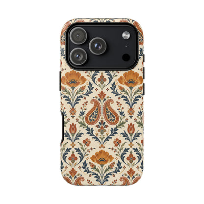 Terracotta Arabesque iPhone Tough Case | Terracotta Floral Paisley