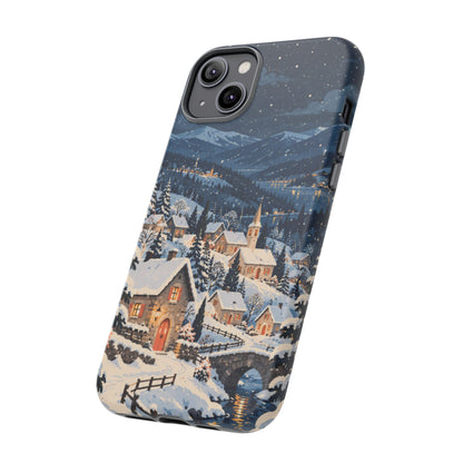 Snowfall on Juniper Lane iPhone Tough Case | christmas village