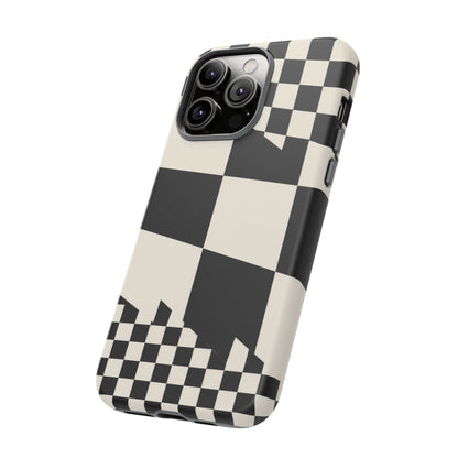 Check Shift iPhone Tough Case | Black & White Checkerboard
