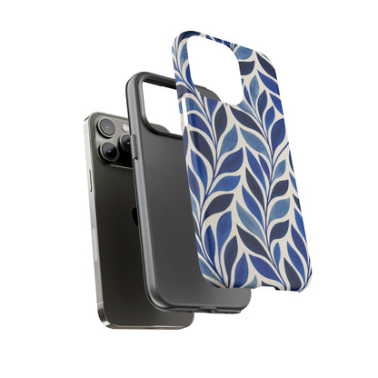 Cobalt Current iPhone Tough Case | Cobalt Blue Leaf Pattern