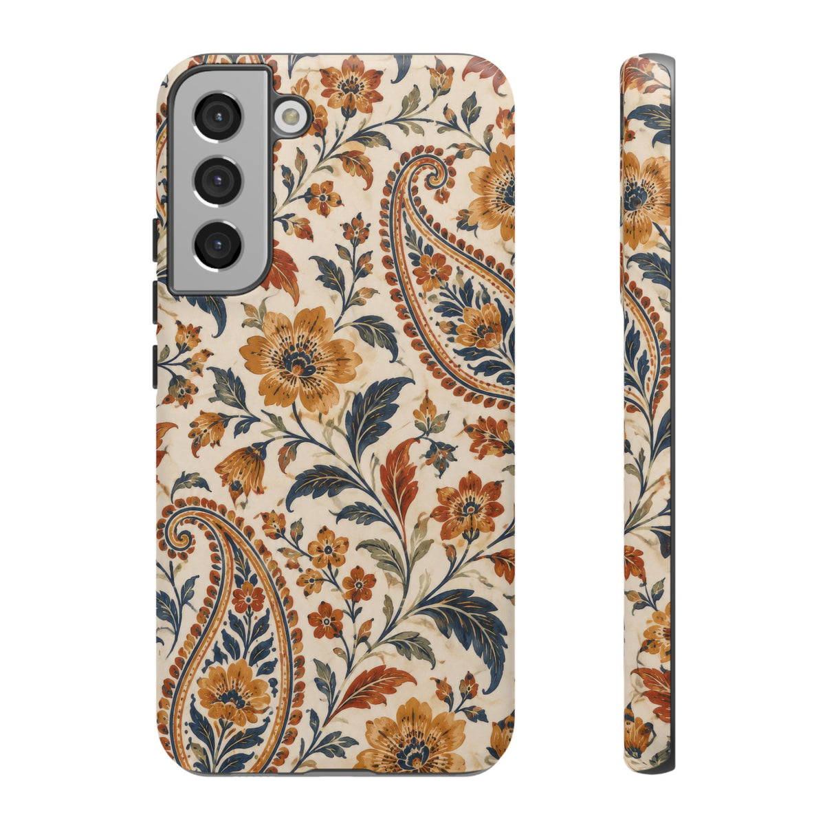 Saffron Heirloom Samsung Galaxy Tough Case | Floral Paisley on Ivory