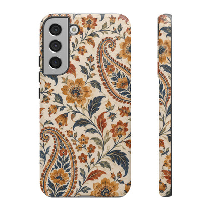 Saffron Heirloom Samsung Galaxy Tough Case | Floral Paisley on Ivory