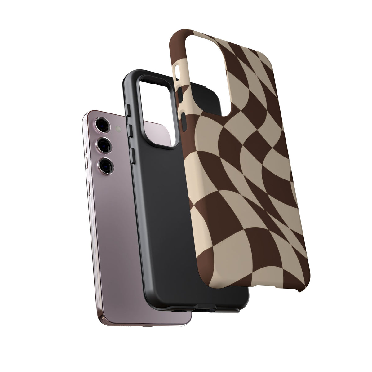 Espresso Wave Samsung Galaxy Tough Case | brown checkerboard
