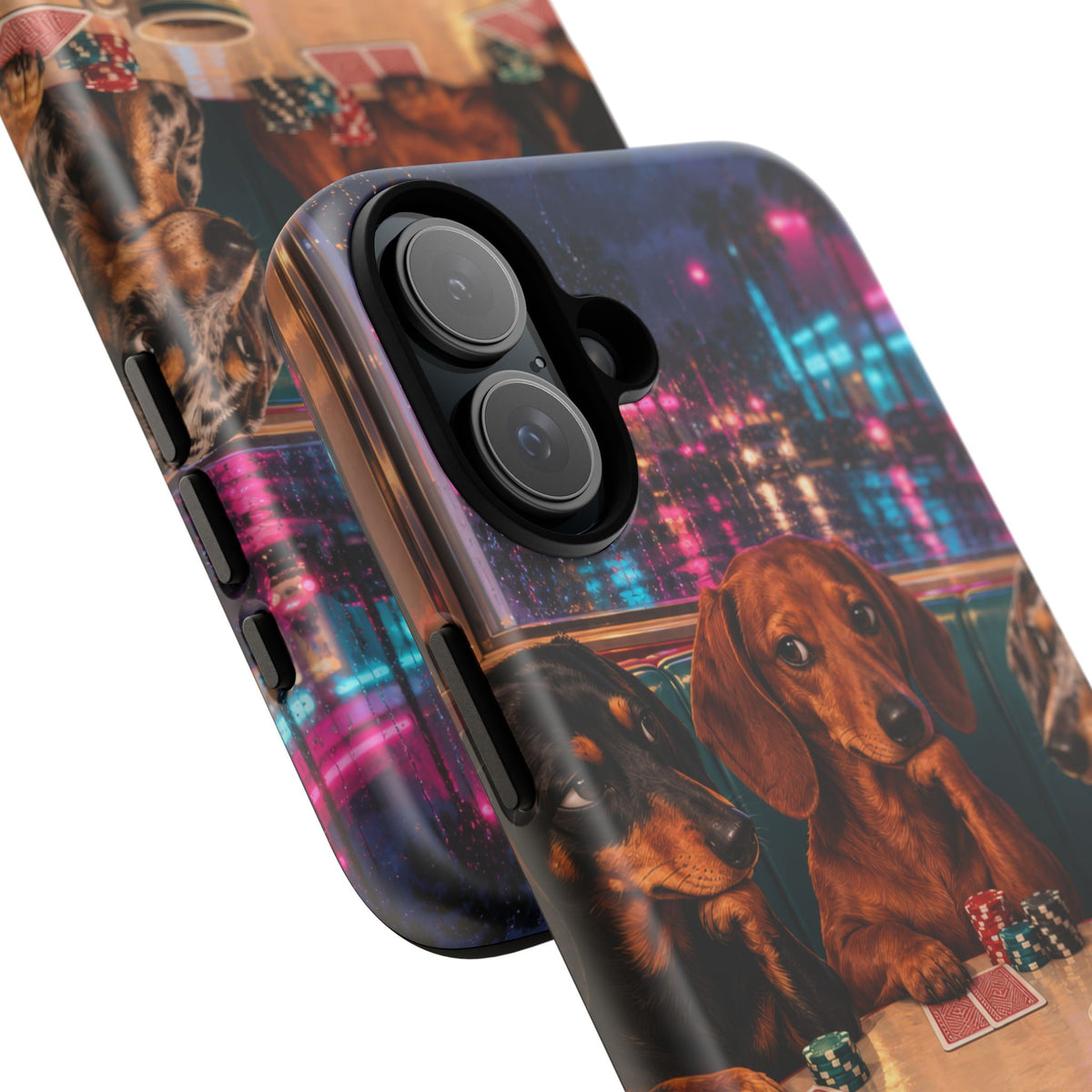 All-Night Aces iPhone Tough Case | dachshund poker