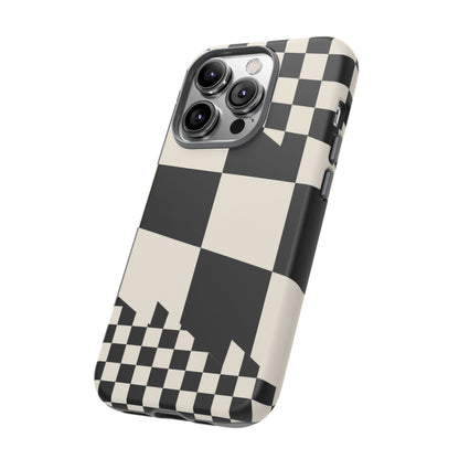Check Shift iPhone Tough Case | Black & White Checkerboard