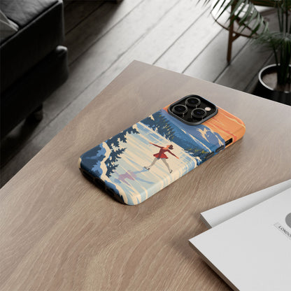 Lake Placid Skater — Winter Glide iPhone Tough Case