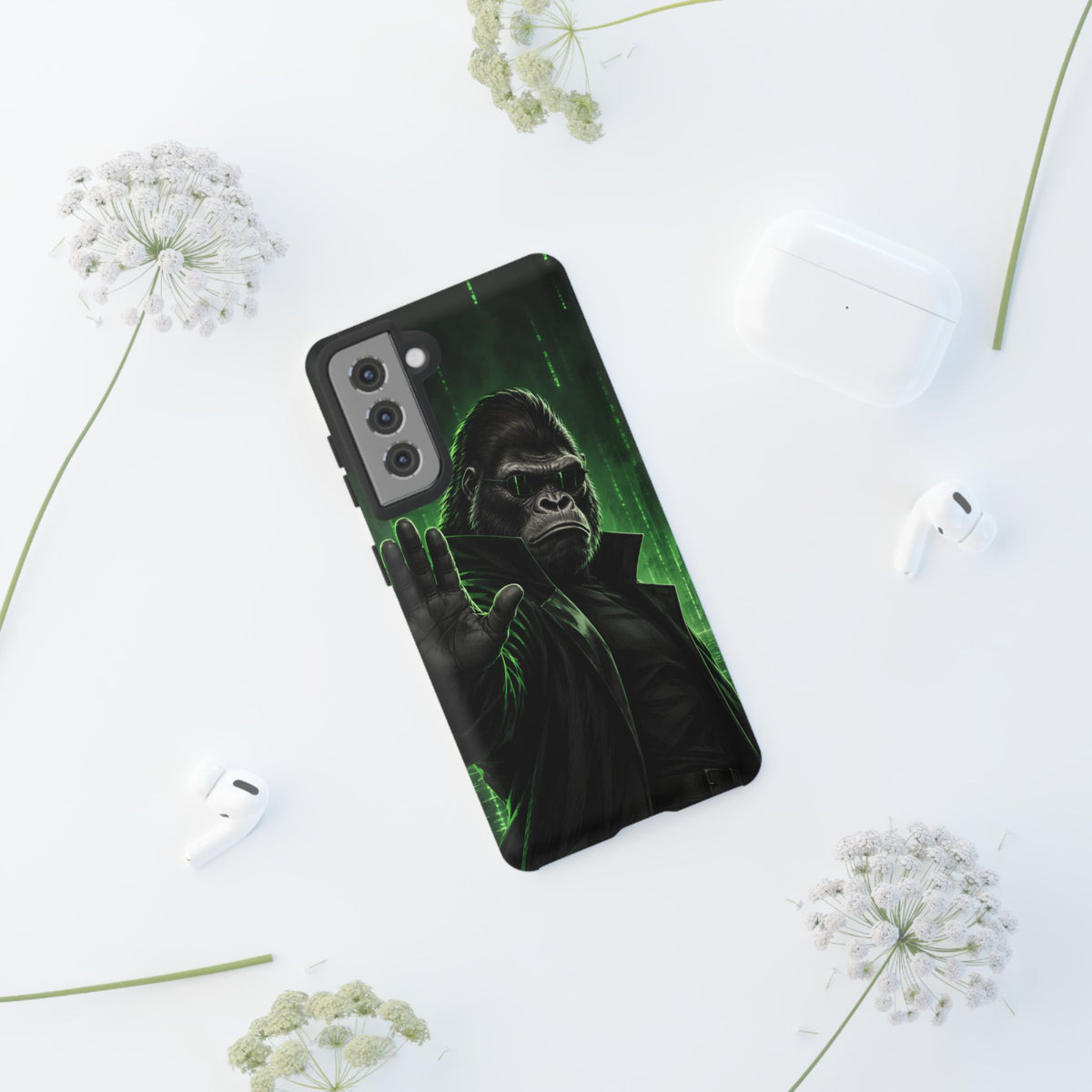 Cyberpunk Gorilla Samsung Galaxy Tough Case | Neon Code Silverback