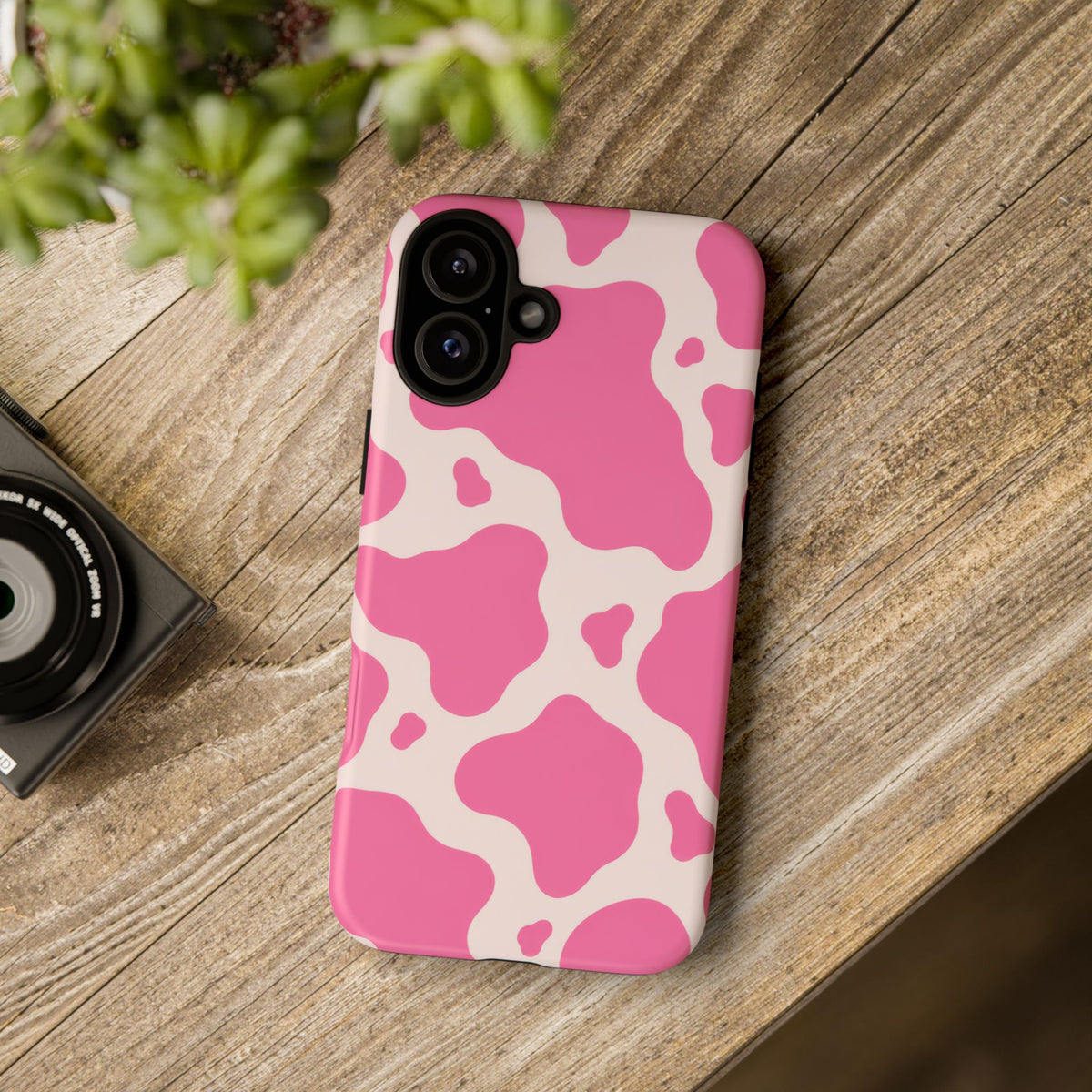 Strawberry Milk iPhone Tough Case | Pink Cow Print