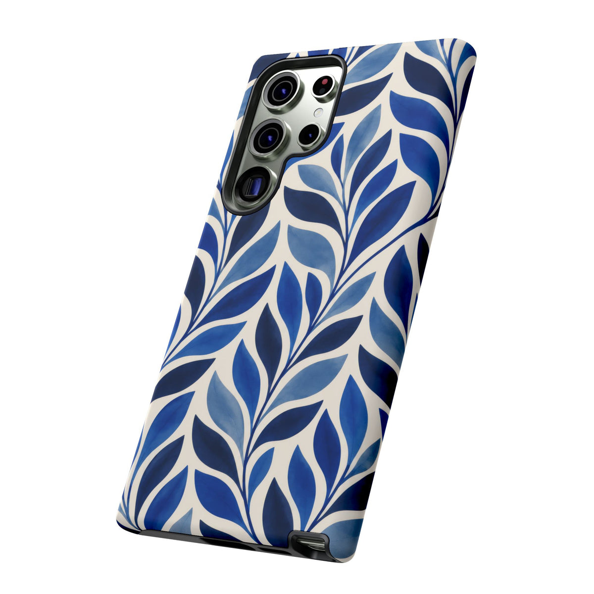 Cobalt Current Samsung Galaxy Tough Case | Cobalt Blue Leaf Pattern