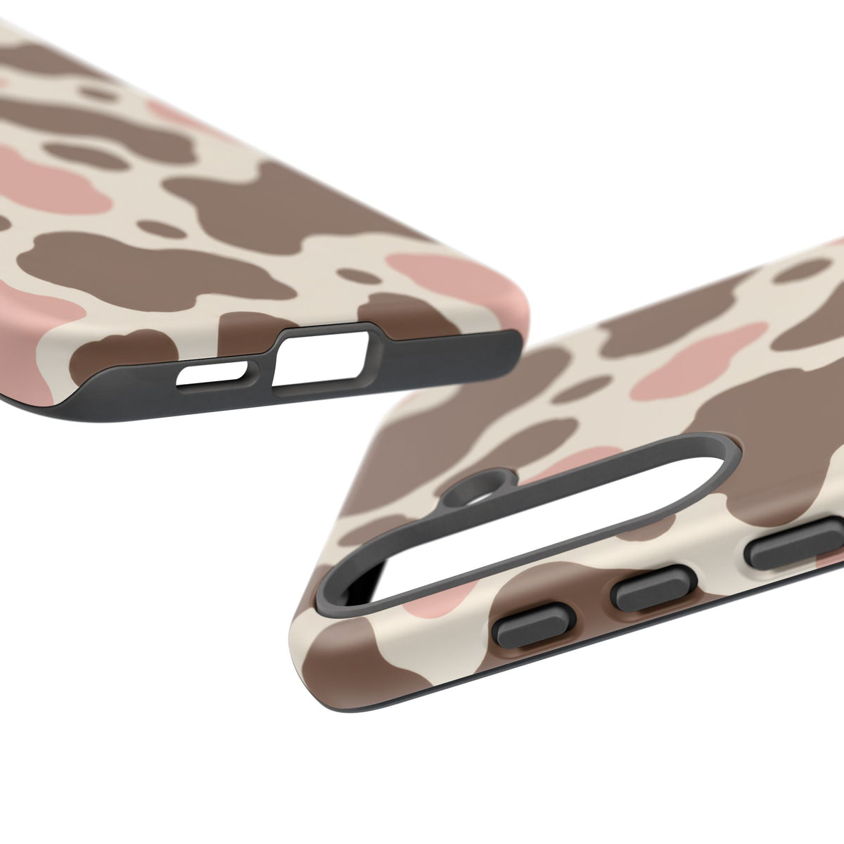 Mocha Blush Samsung Galaxy Tough Case | Brown & Pink Cow Print
