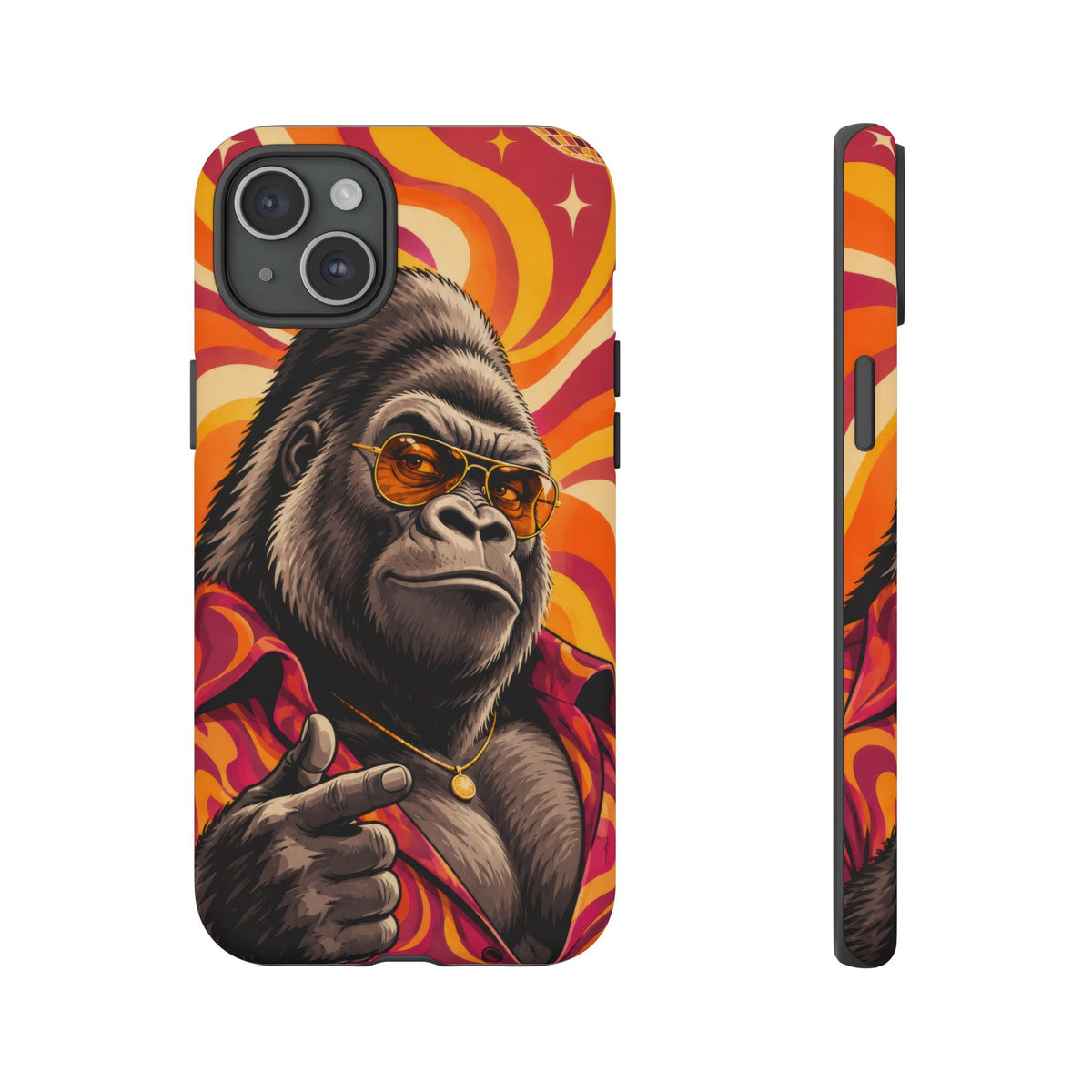 Velvet Groove iPhone Tough Case | Retro Disco Gorilla Art