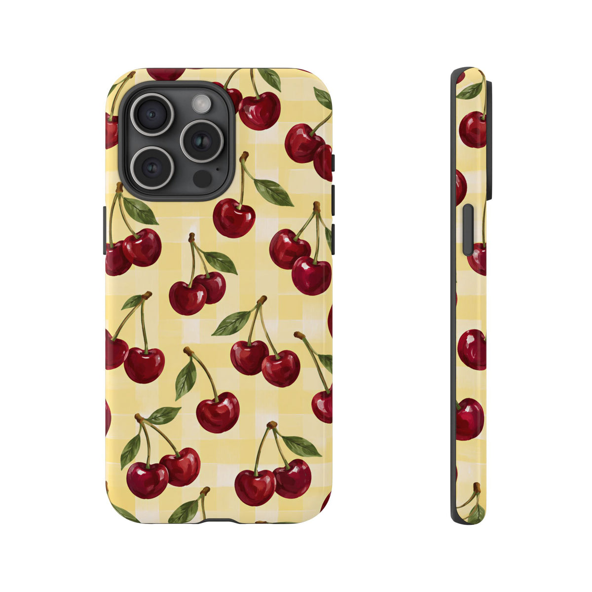 Cherry Gingham iPhone Tough Case | Cherry Picnic