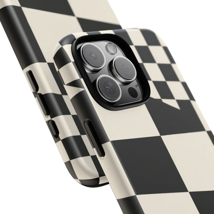 Check Shift iPhone Tough Case | Black & White Checkerboard