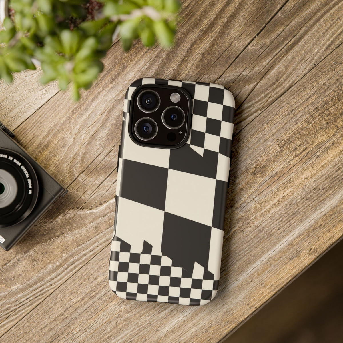 Check Shift iPhone Tough Case | Black & White Checkerboard