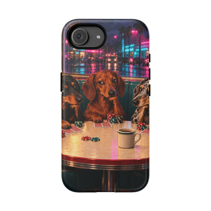 All-Night Aces iPhone Tough Case | dachshund poker