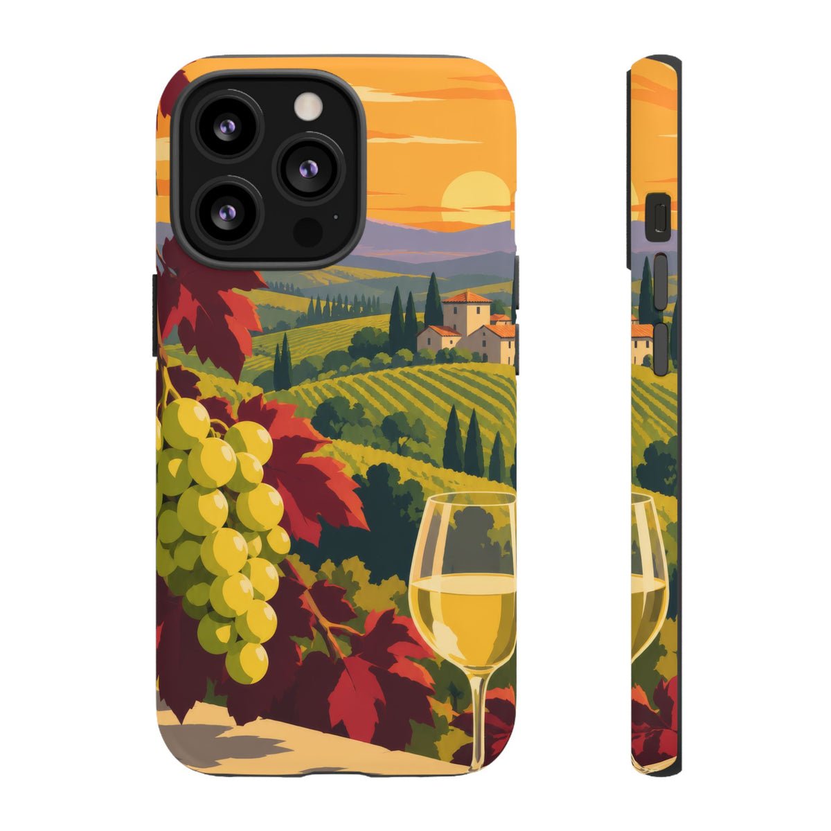 Wine & Grapes — Golden Vintage iPhone Tough Case | wine grapes