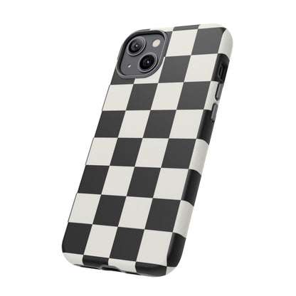Classic Check iPhone Tough Case | Black & White Checkerboard