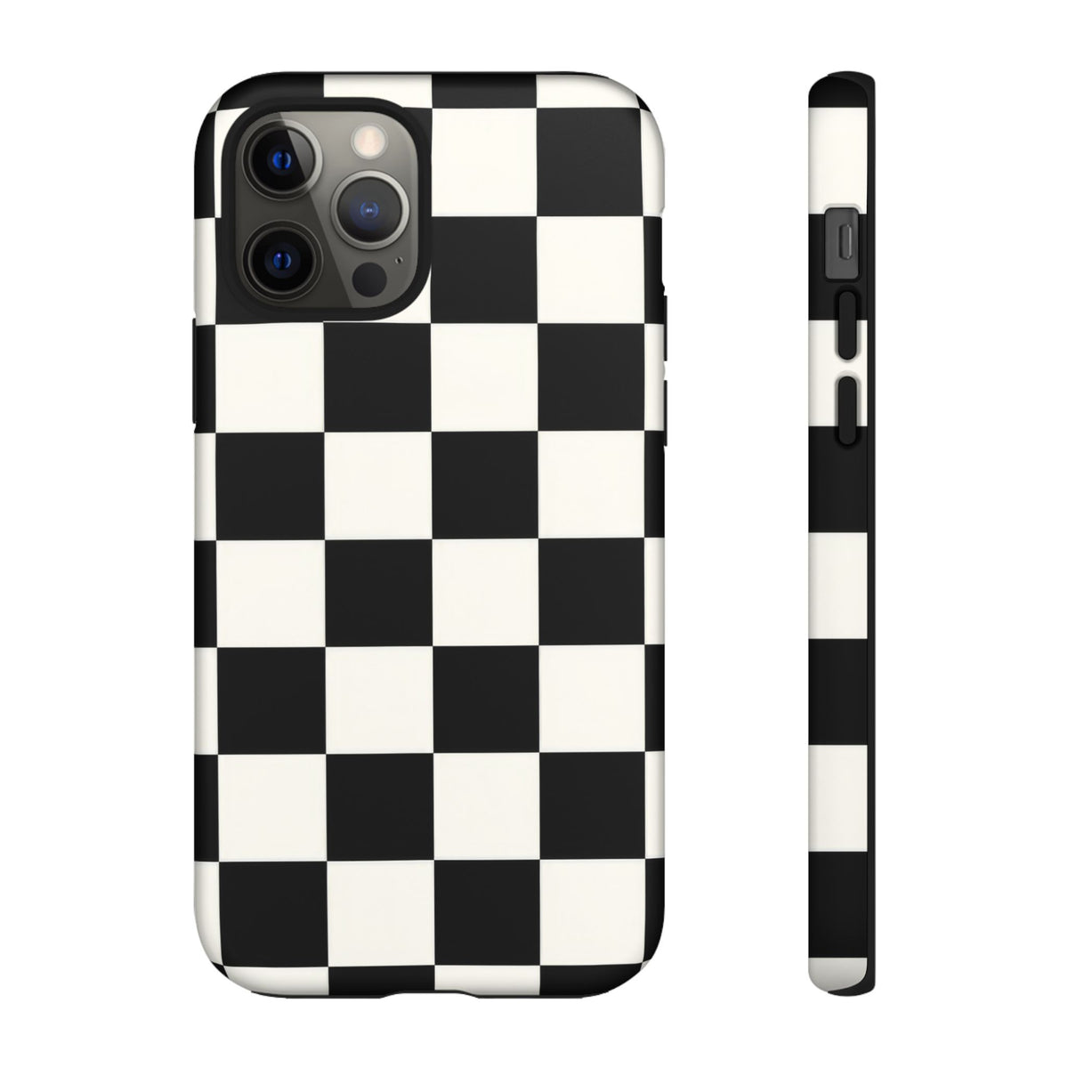 Classic Check iPhone Tough Case | Black & White Checkerboard