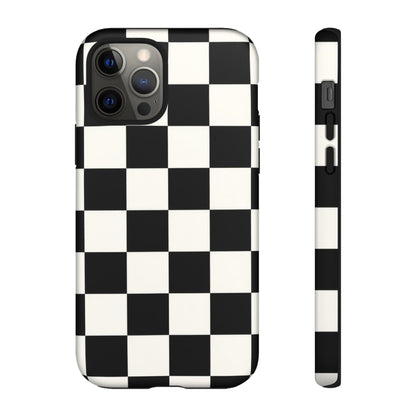 Classic Check iPhone Tough Case | Black & White Checkerboard