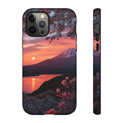 Fuji Moonlit Sakura iPhone Tough Phone Case