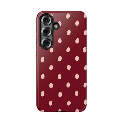 Burgundy Polka Dot Samsung Galaxy Tough Case | Mulberry Confetti
