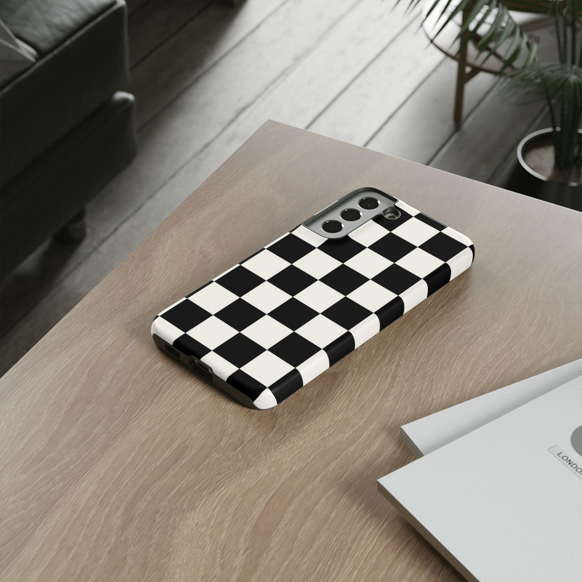 Classic Check Samsung Galaxy Tough Case | Black & White Checkerboard