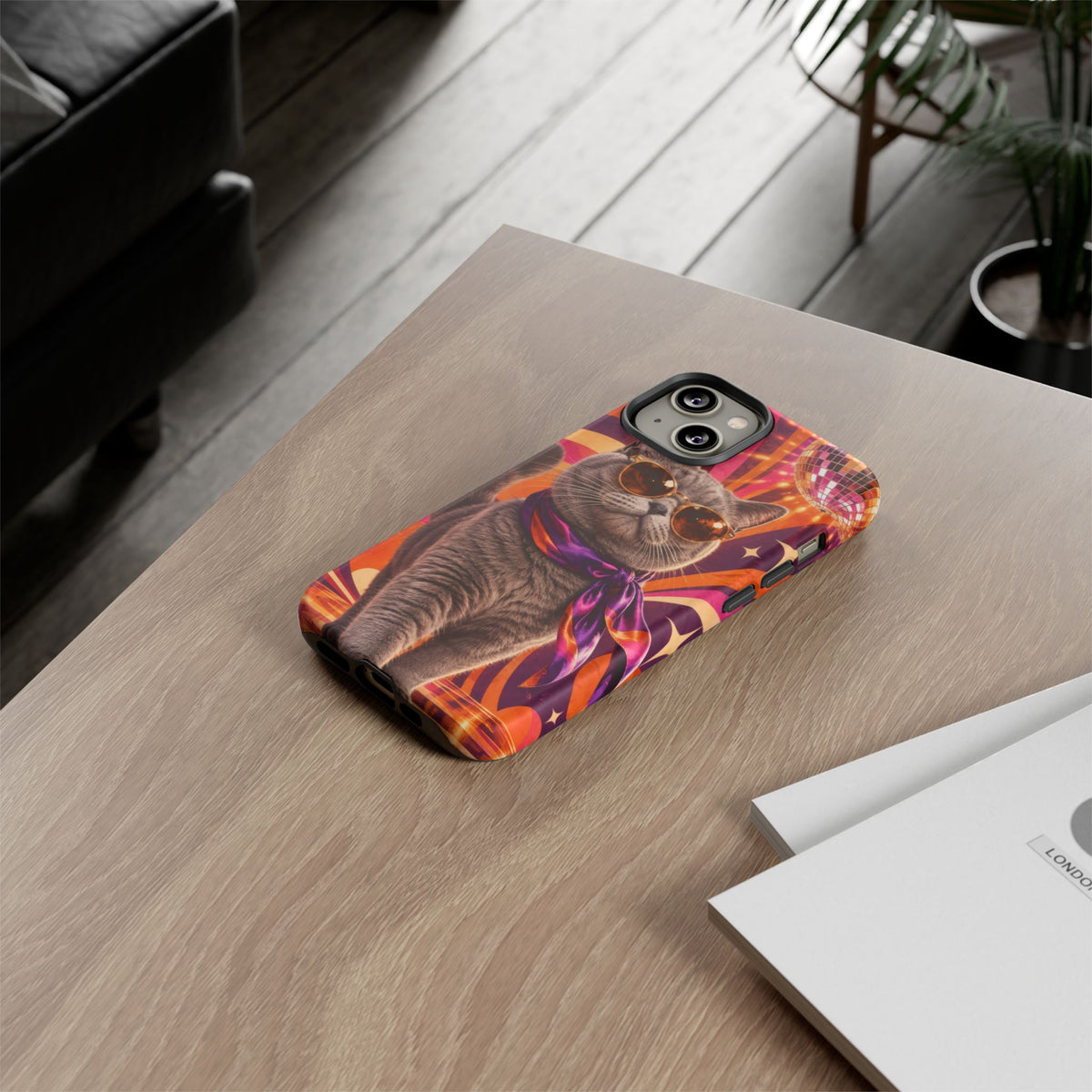 Disco Whiskers iPhone Tough Case | disco cat
