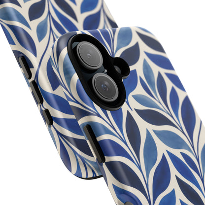 Cobalt Current iPhone Tough Case | Cobalt Blue Leaf Pattern