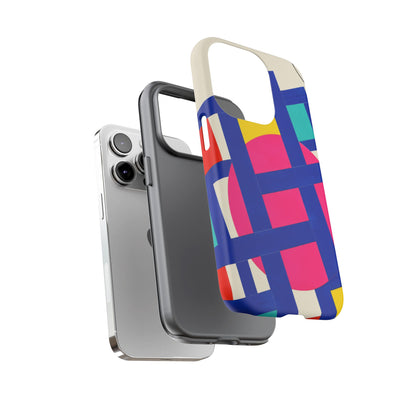 Chromatic Mischief iPhone Tough Case | Geometric Color Block Art