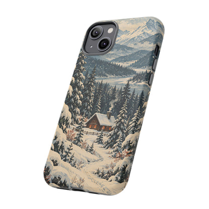 Vintage Winter Cabin Tough Phone Case