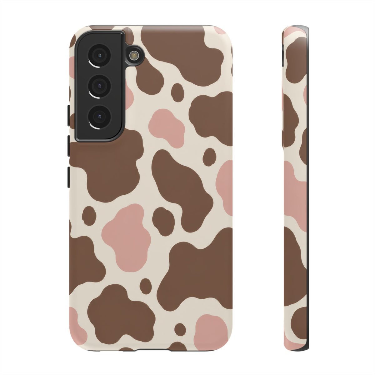 Mocha Blush Samsung Galaxy Tough Case | Brown & Pink Cow Print