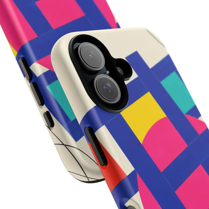 Chromatic Mischief iPhone Tough Case | Geometric Color Block Art