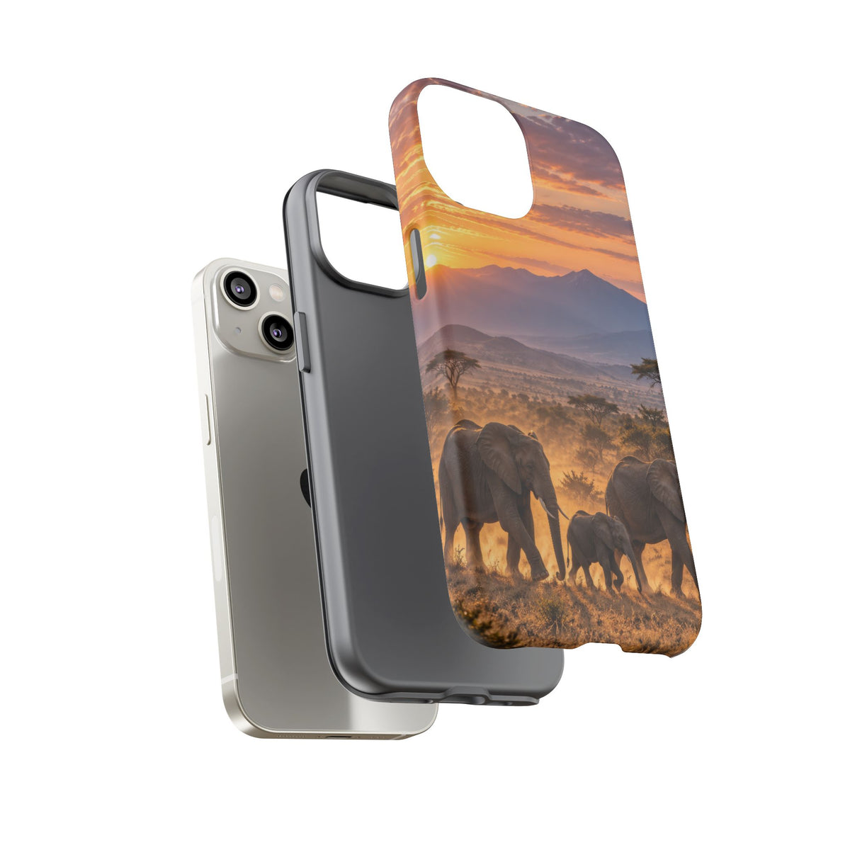 Elephants at First Light iPhone Tough Case | african elephants