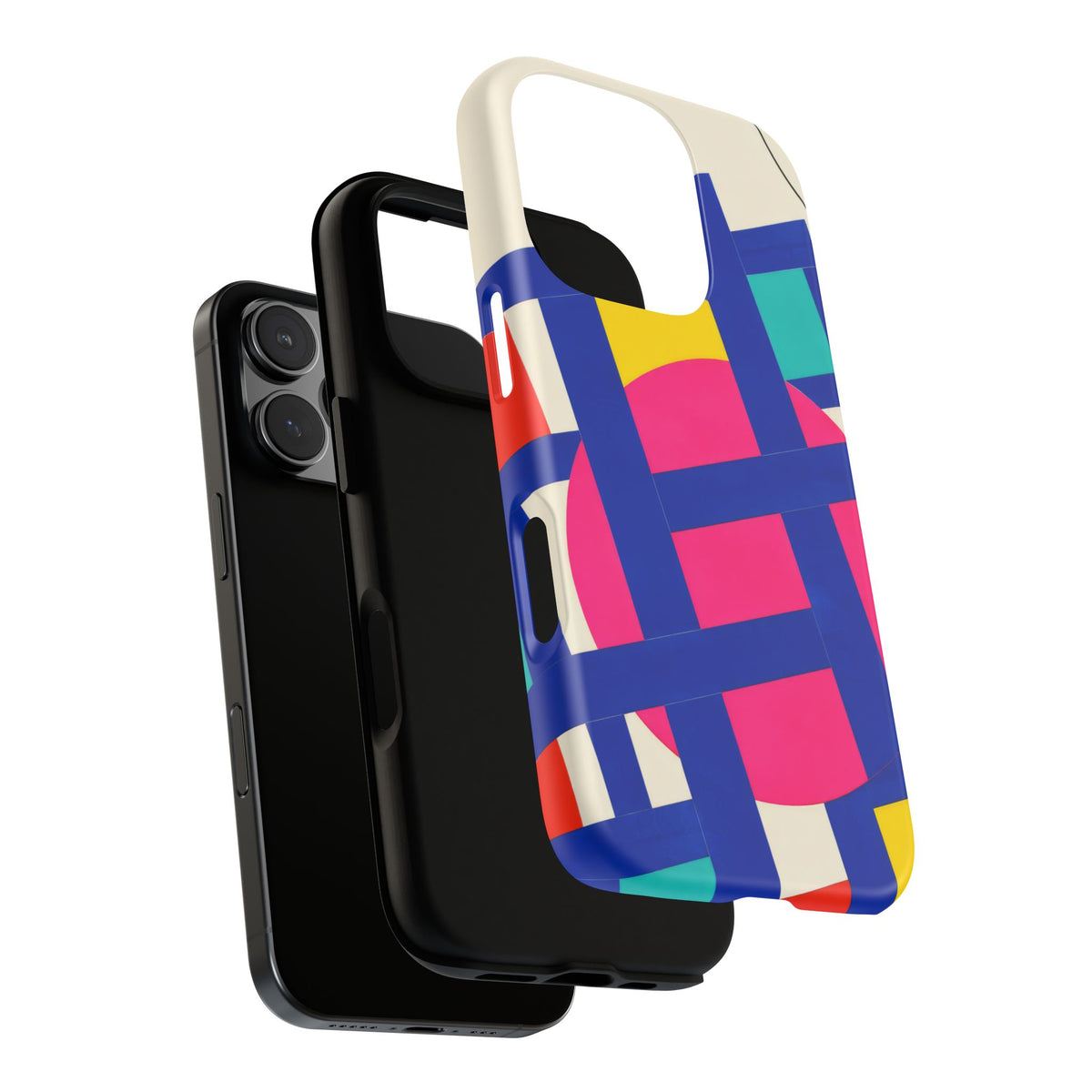 Chromatic Mischief iPhone Tough Case | Geometric Color Block Art