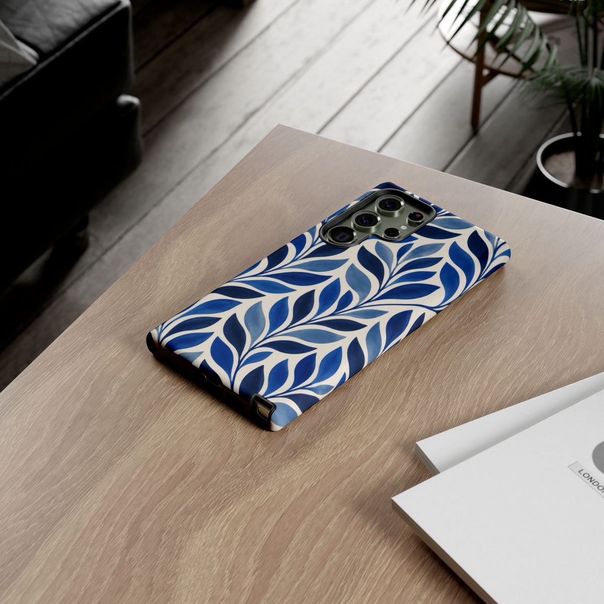 Cobalt Current Samsung Galaxy Tough Case | Cobalt Blue Leaf Pattern