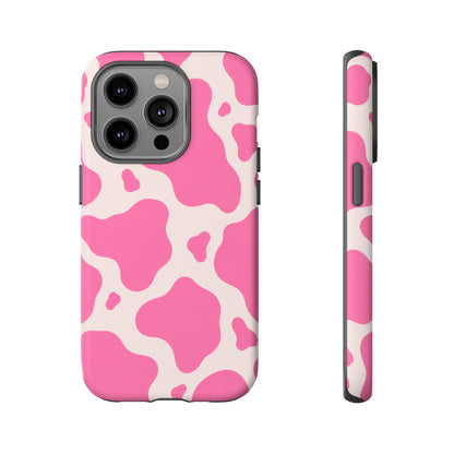 Strawberry Milk iPhone Tough Case | Pink Cow Print