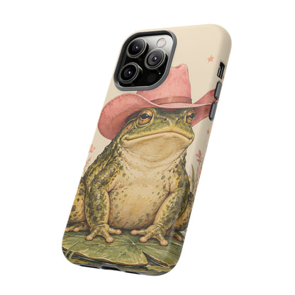 Cowboy Frog iPhone Tough Case | Pink Hat Bullfrog
