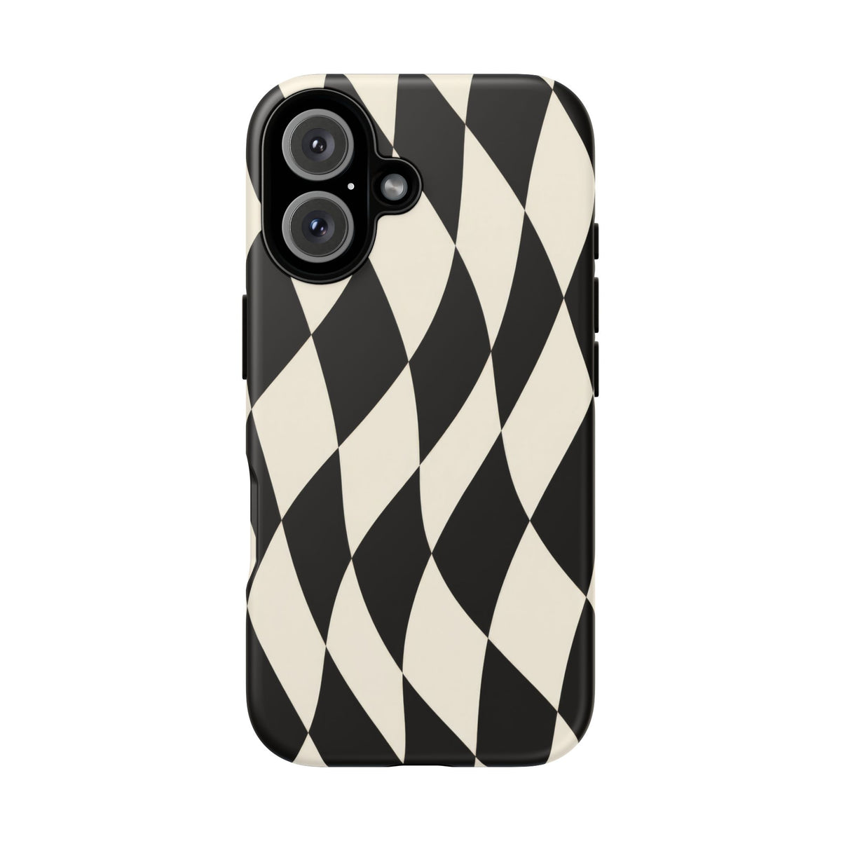 Harlequin Sway iPhone Tough Case | Black & White Harlequin