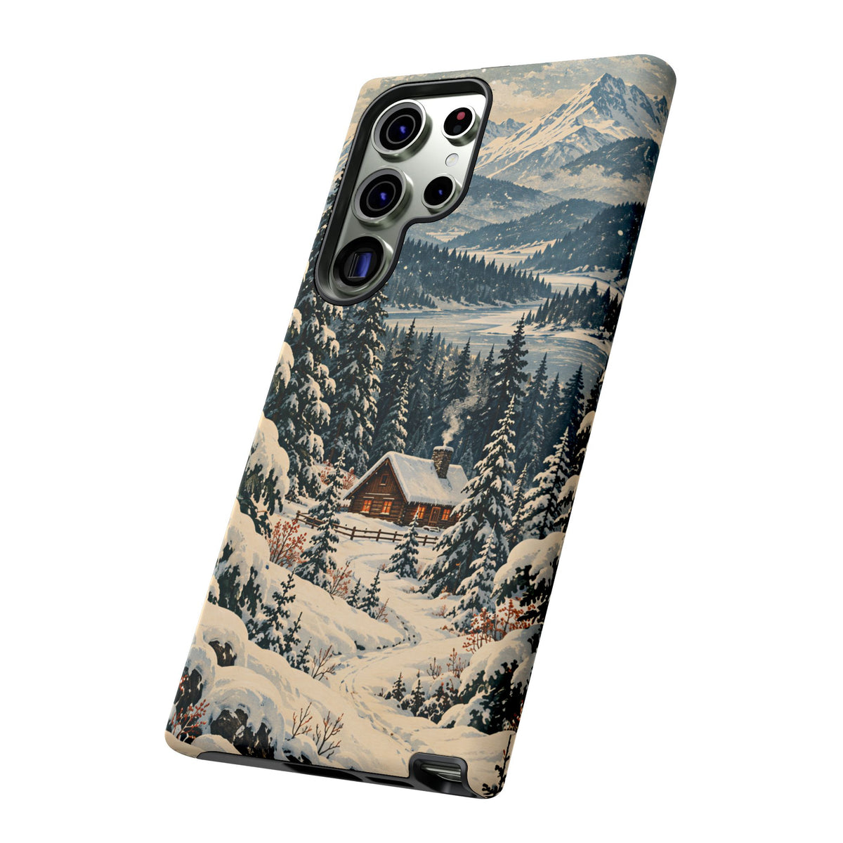 Vintage Winter Cabin Tough Phone Case