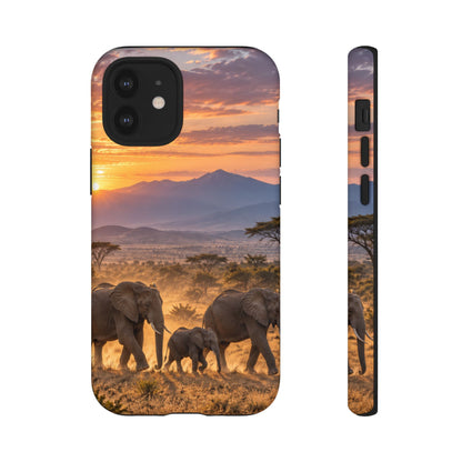 Elephants at First Light iPhone Tough Case | african elephants