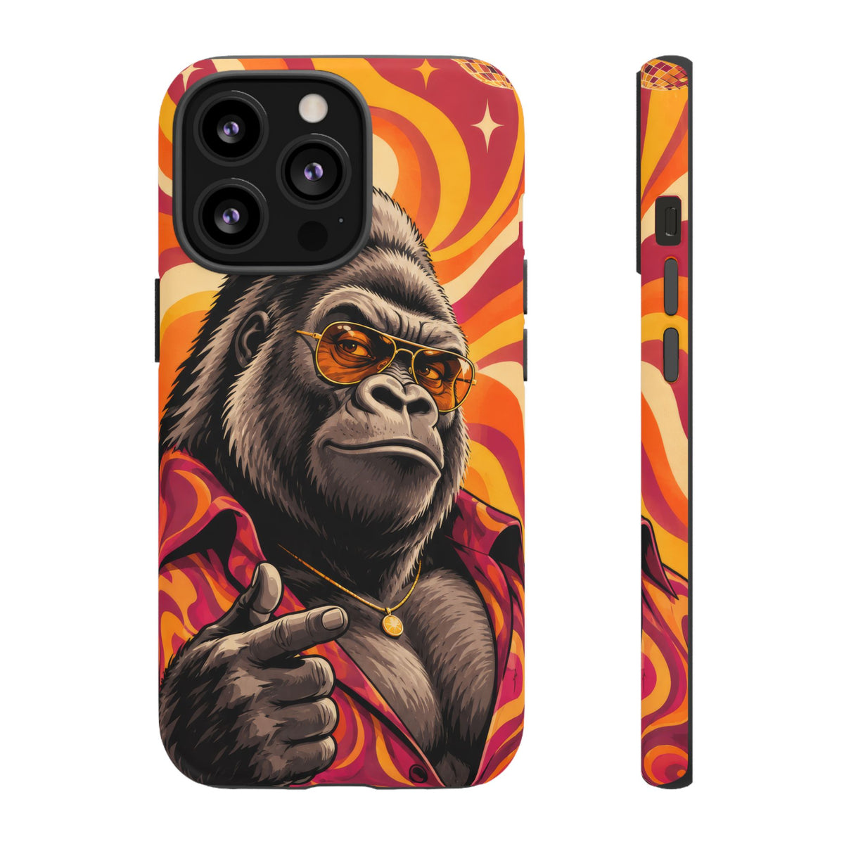 Velvet Groove iPhone Tough Case | Retro Disco Gorilla Art