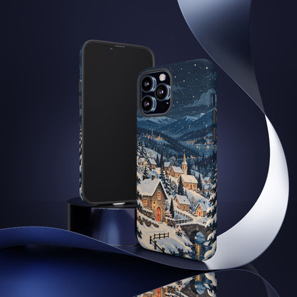Snowfall on Juniper Lane iPhone Tough Case | christmas village