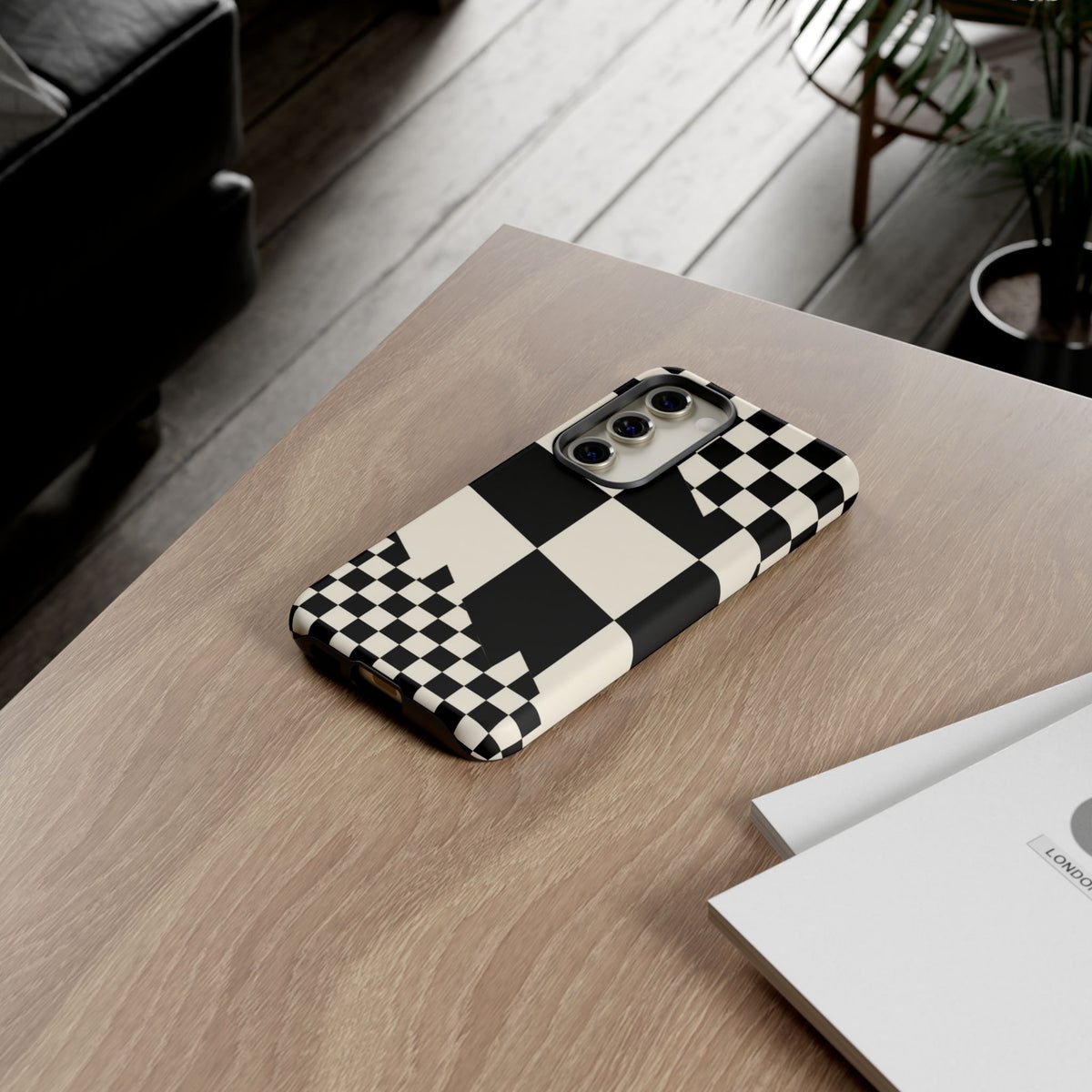 Check Shift Samsung Galaxy Tough Case | Black & White Checkerboard