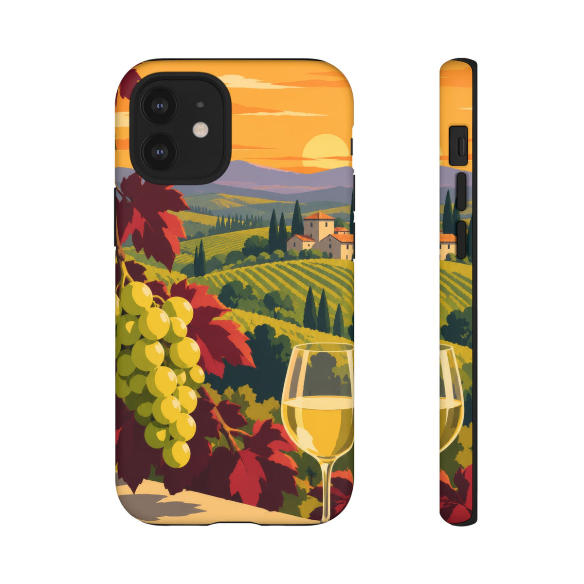 Wine & Grapes — Golden Vintage iPhone Tough Case | wine grapes