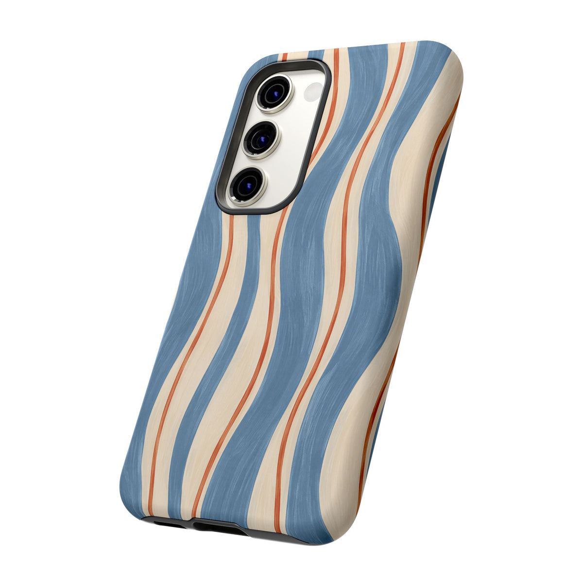 Blue Wavy Stripe Samsung Galaxy Tough Case | Riviera Ribbons