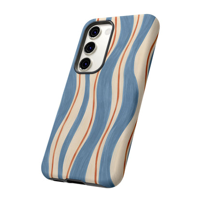 Blue Wavy Stripe Samsung Galaxy Tough Case | Riviera Ribbons