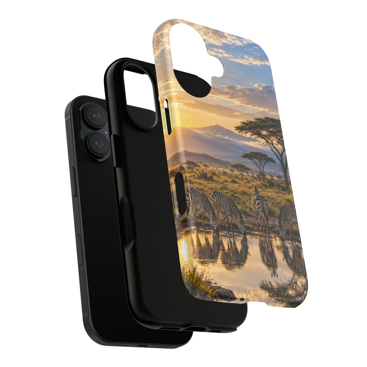 Zebra Water Mirror iPhone Tough Case | zebra safari